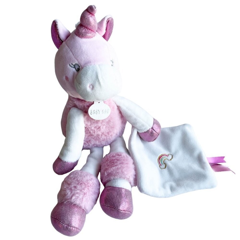 Baby Nat Pink Unicorn Plush Plushie Lovey Security Blanket Stuffed Animal Toy